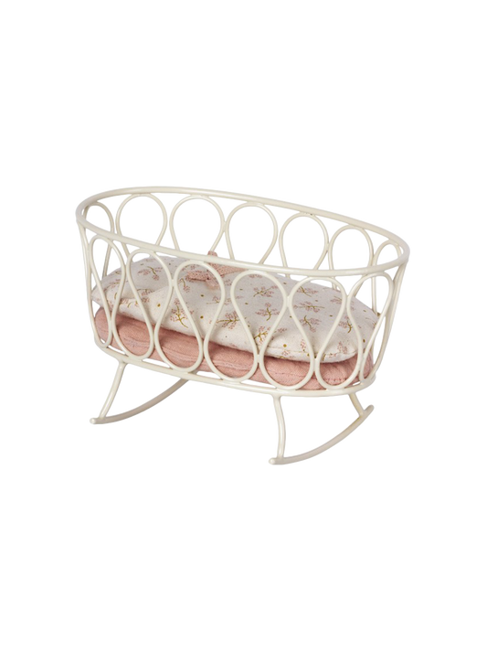 metal cradle with bedding for mice