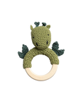 Rattle with a wooden teether dragon