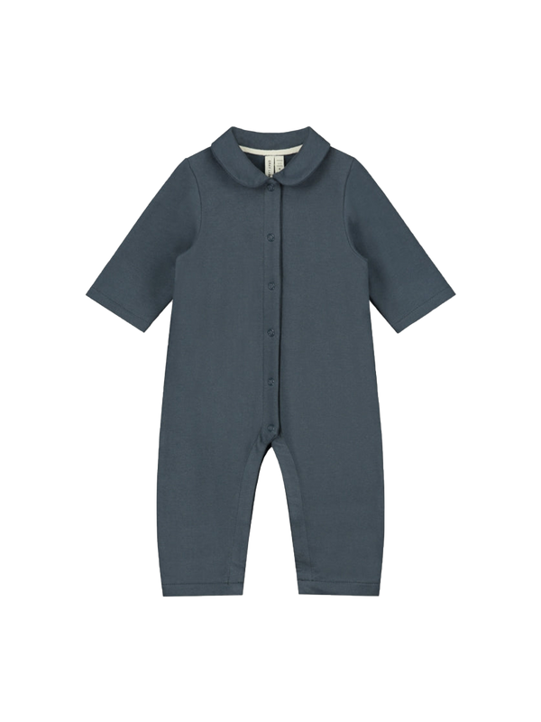 Jumpsuit with a collar blue grey
