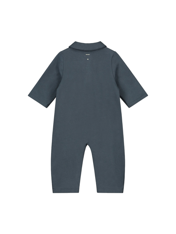 Jumpsuit with a collar blue grey
