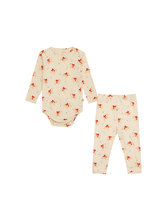 Conjunto de pijama navideño para bebé.