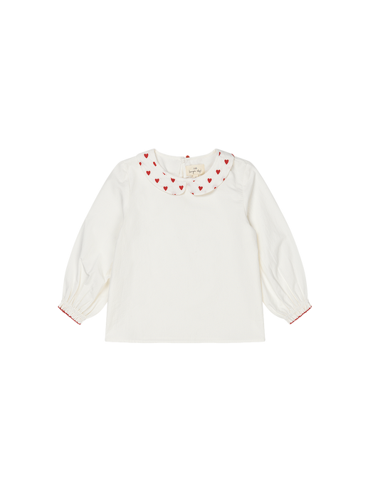 Coeur Blouse embroidered collar blouse white