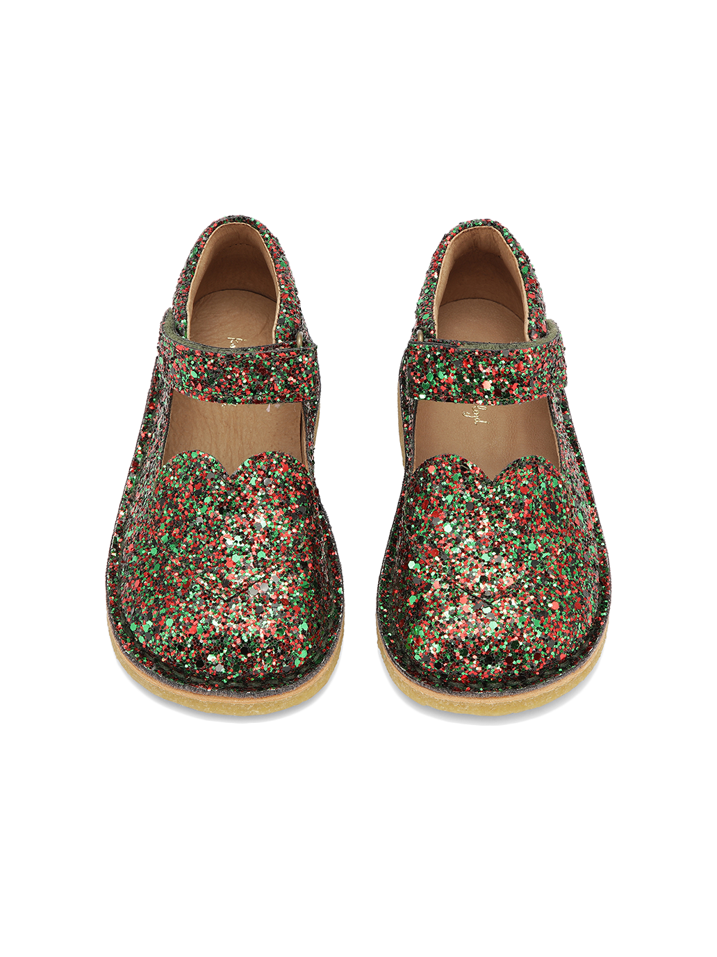 Leather shoes with glitter