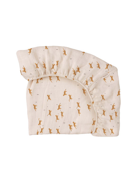 a muslin sheet for a baby cot