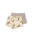 a set of cotton boxers for a boy dansosaurus/stone
