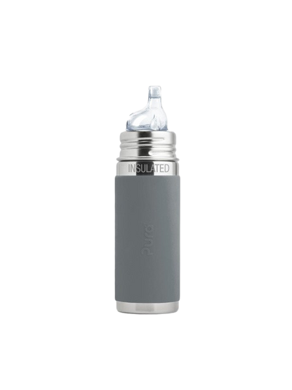Bottiglia termica in acciaio con coperchio in silicone grigio da 260 ml