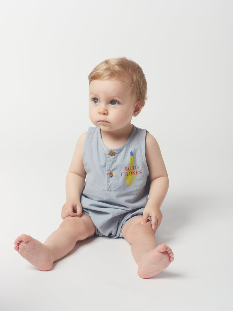 Cotton Rompers Baby Playsuit Yellow Squid