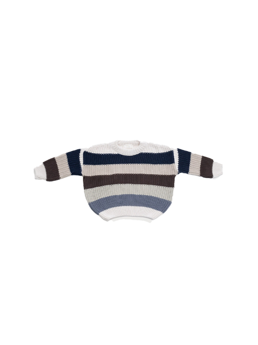Organic cotton oversize knit stripes mutlicolor