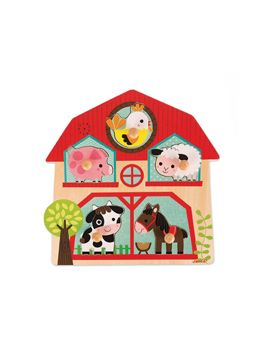 Wooden puzzle with sounds farm