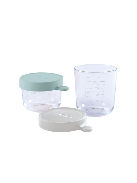 set of 2 glass containers with hermetic closure 150 + 250 ml