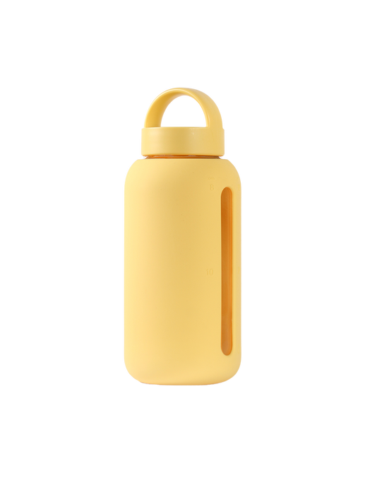 Mama Bottle, la bottiglia d'acqua in vetro per il monitoraggio dell'idratazione lemon