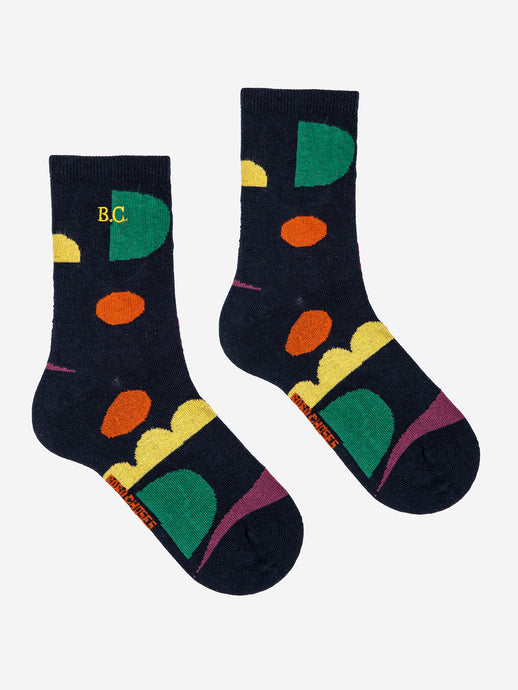 Multicolor Shapes long socks multicolor