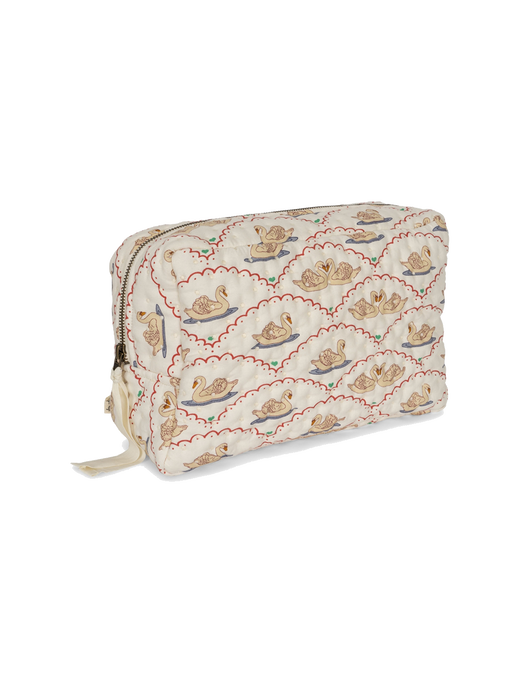 Big quilted toiletry bag swan