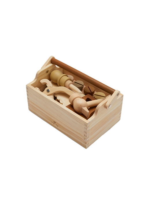 wooden tools in a case
