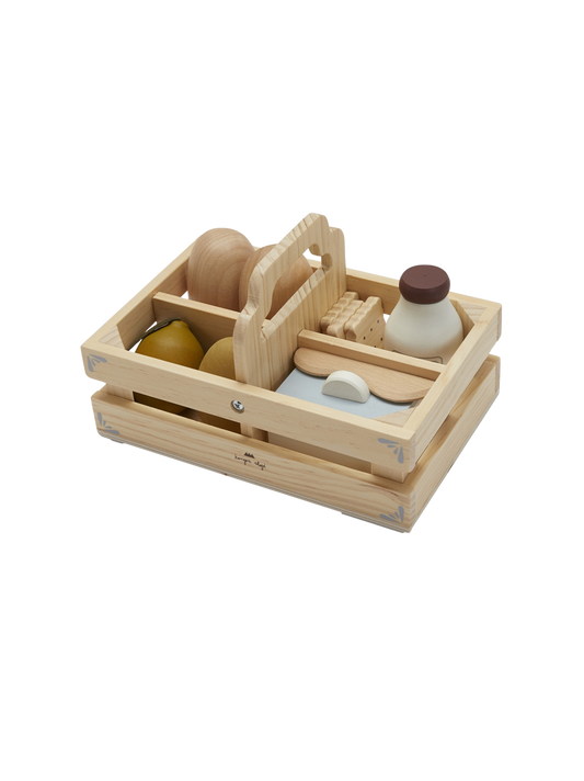 juego de juguetes retro de madera Food Box