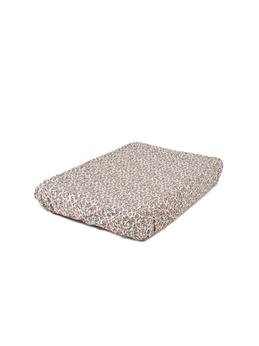 changing mat cover made of cotton percale floral wine