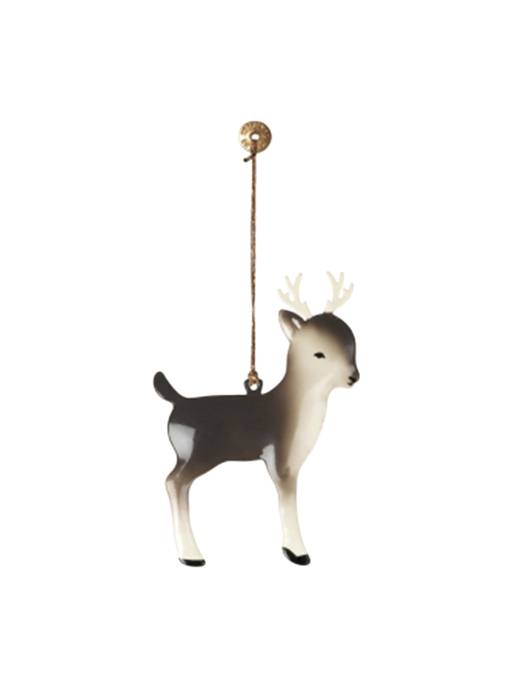 metal Christmas tree ornament 1 pc. bambi grey