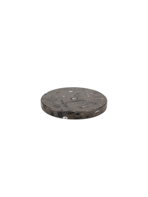 base redonda de mármol fossil brown
