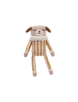 soft alpaca cuddly toy puppy ochre striped jumpsuit