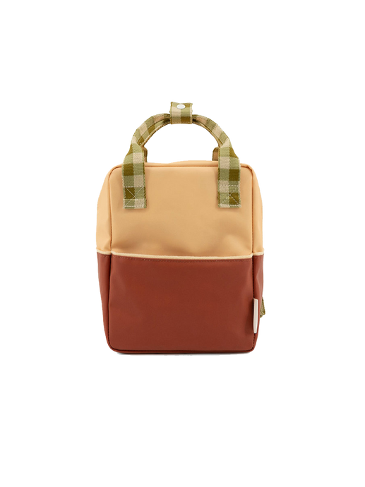 Colourblocking children's backpack fig brown+apple tree+vanilla sorbet